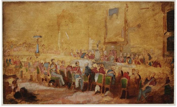 William Salter Sketch of the 1836 Waterloo Banqet by William Salter china oil painting image